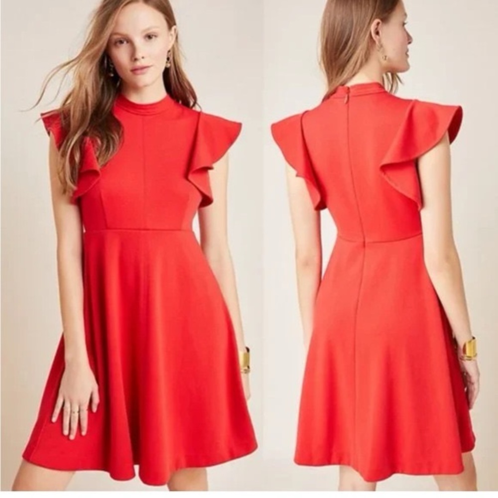 Maeve Anthropologie Deena  Red Dress Size small